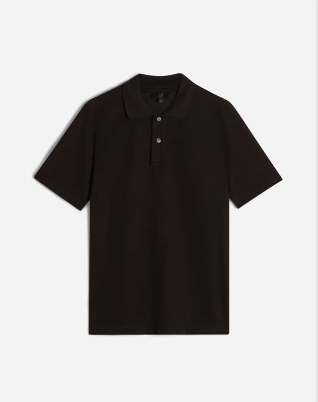 DUNHILL Cotton Silk Pique Short Sleeve Polo POLOS Man f