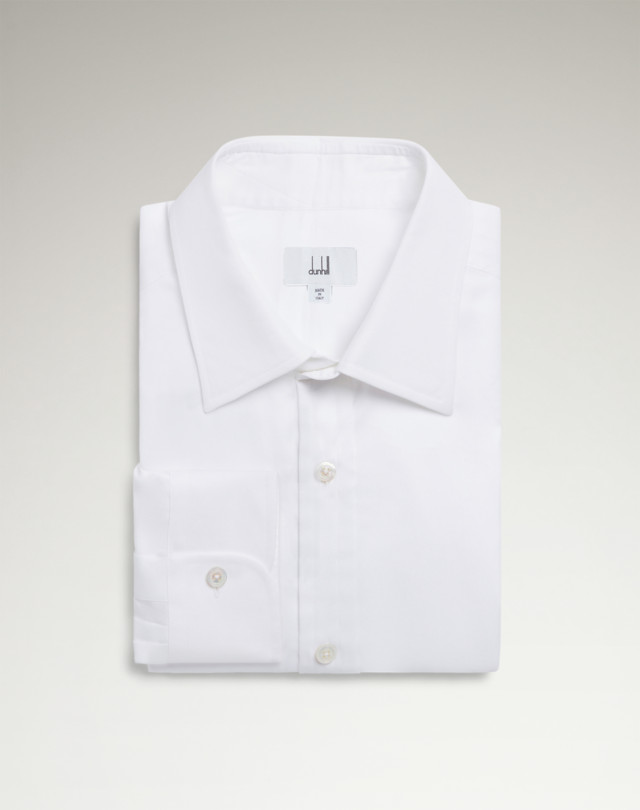 Men's Off White Cotton Point Collar Shirt