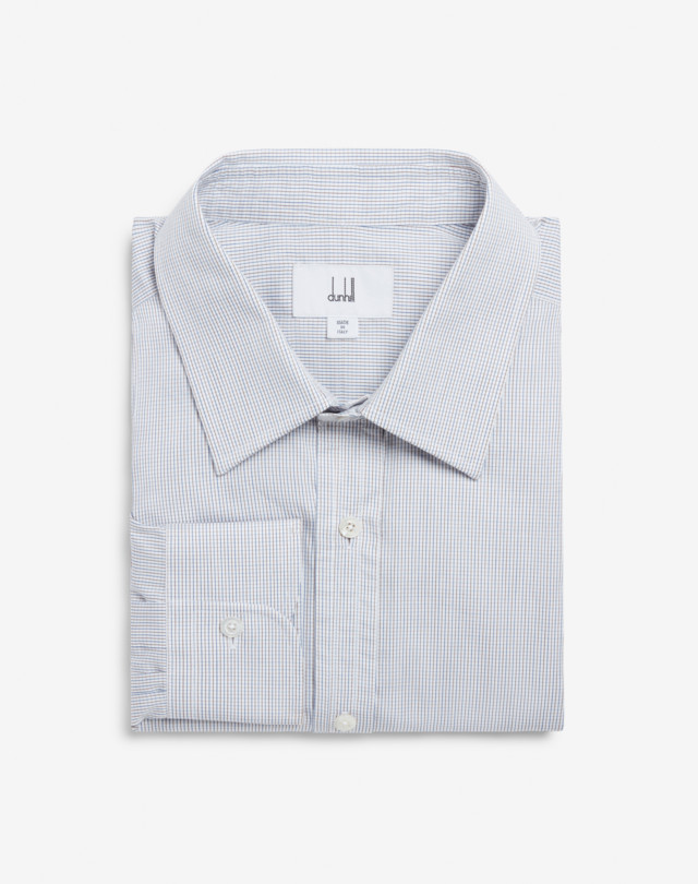 DUNHILL Cotton Micro Check Point Collar Formal Shirt FORMAL SHIRTS Man f