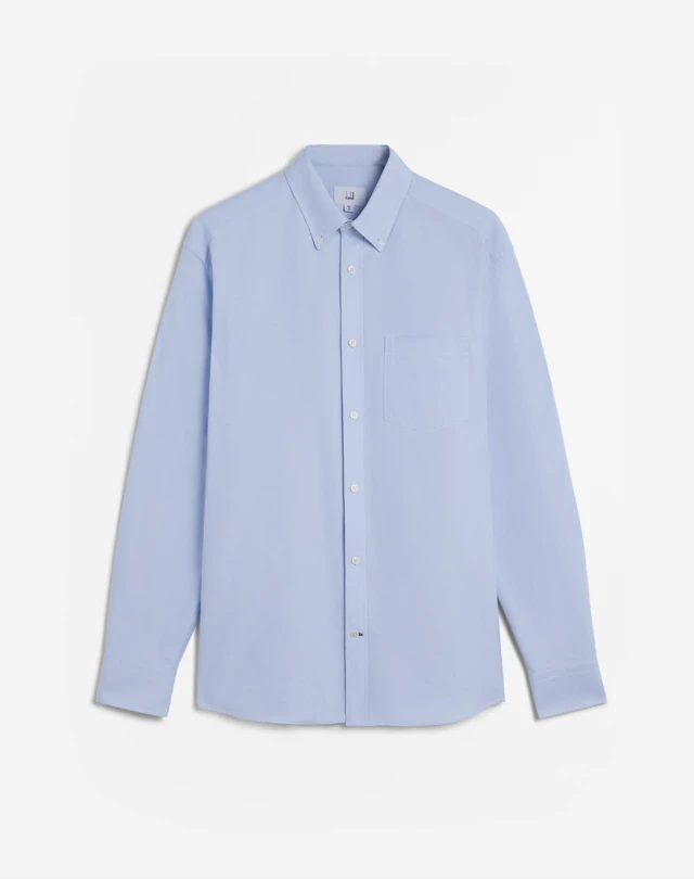 Men's Pale Blue Cotton Button Down Shirt | dunhill US Online Store