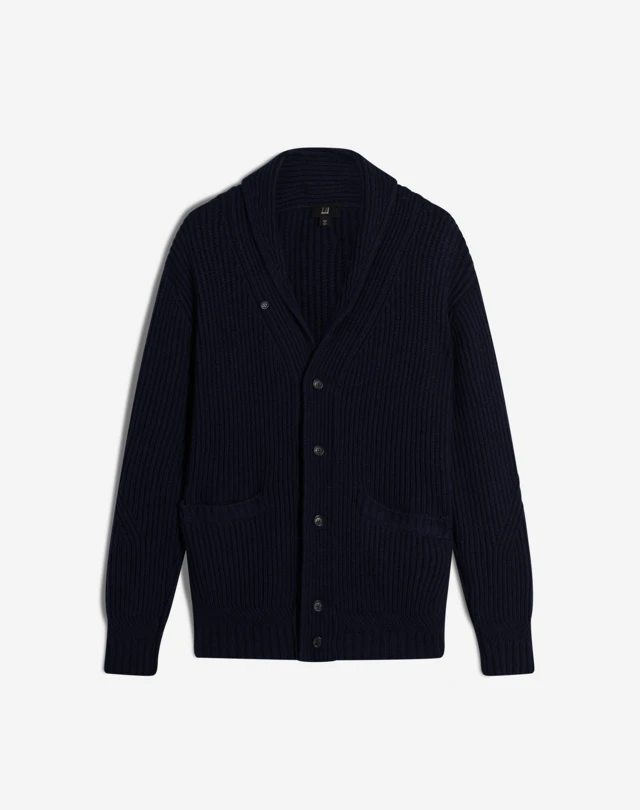 DUNHILL Shawl Collar Merino Cardigan CARDIGANS Man f