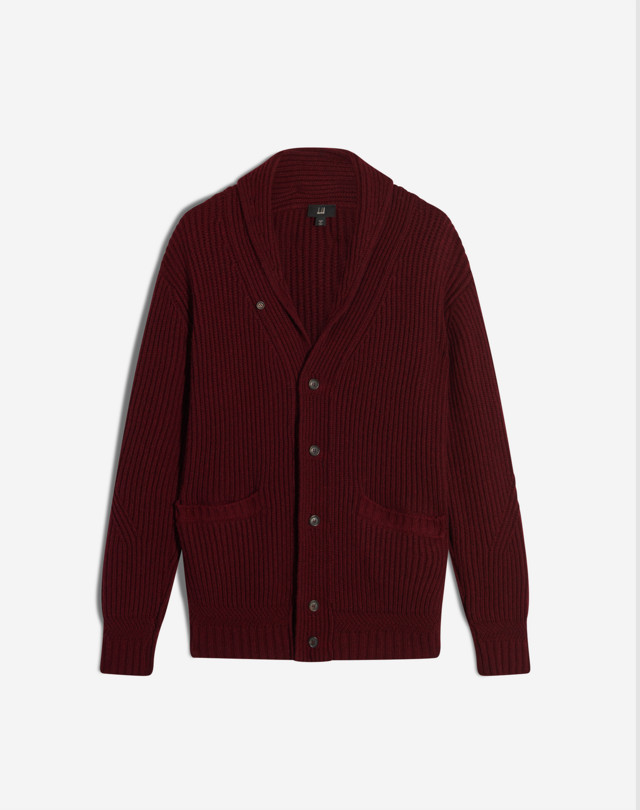 DUNHILL Cashmere Ribbed Shawl Cardigan CARDIGANS Man f