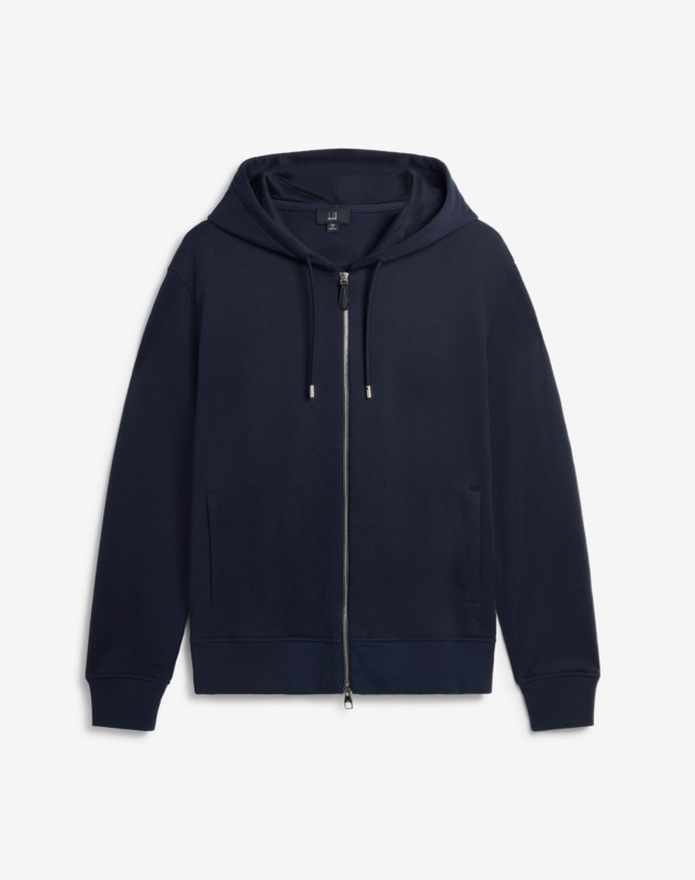 DUNHILL Alfred Dunhill Insignia Cotton Silk Zipped Hoodie SWEAT-SHIRTS Man f