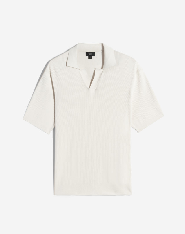 DUNHILL Polo a coste a maniche corte in cotone e seta POLO IN MAGLIA Uomo f