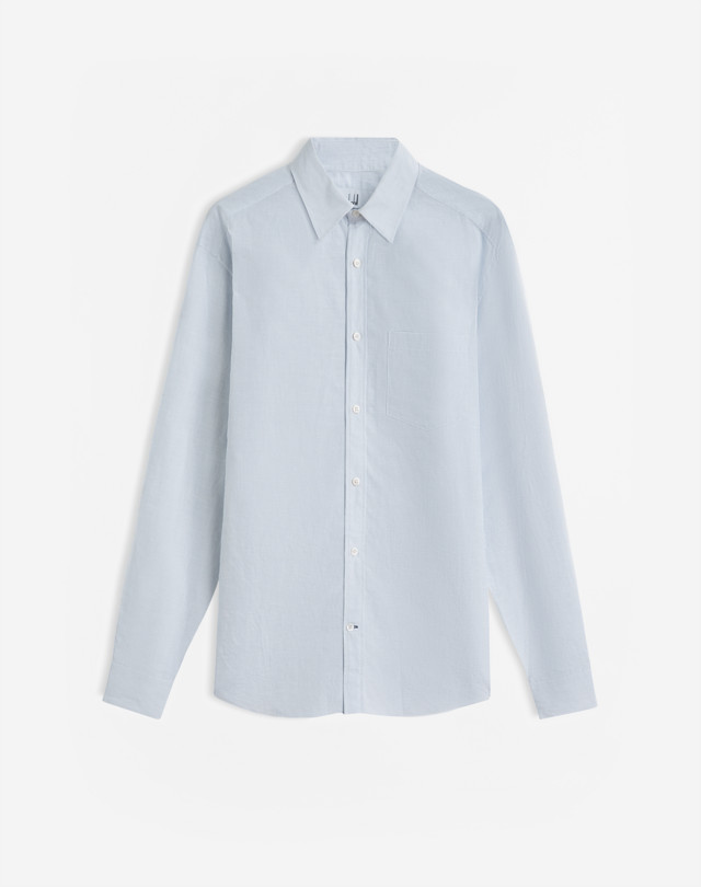 DUNHILL Chemise classique en coton et en lin à rayures CHEMISES MANCHES LONGUES Homme f