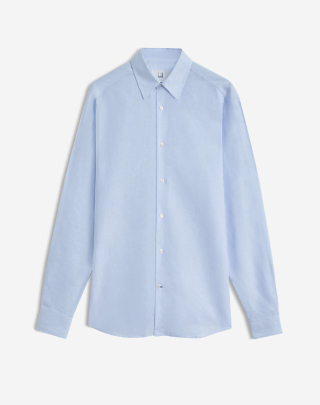 DUNHILL Linen Blend Classic Shirt LONG SLEEVE CASUAL SHIRTS Man f