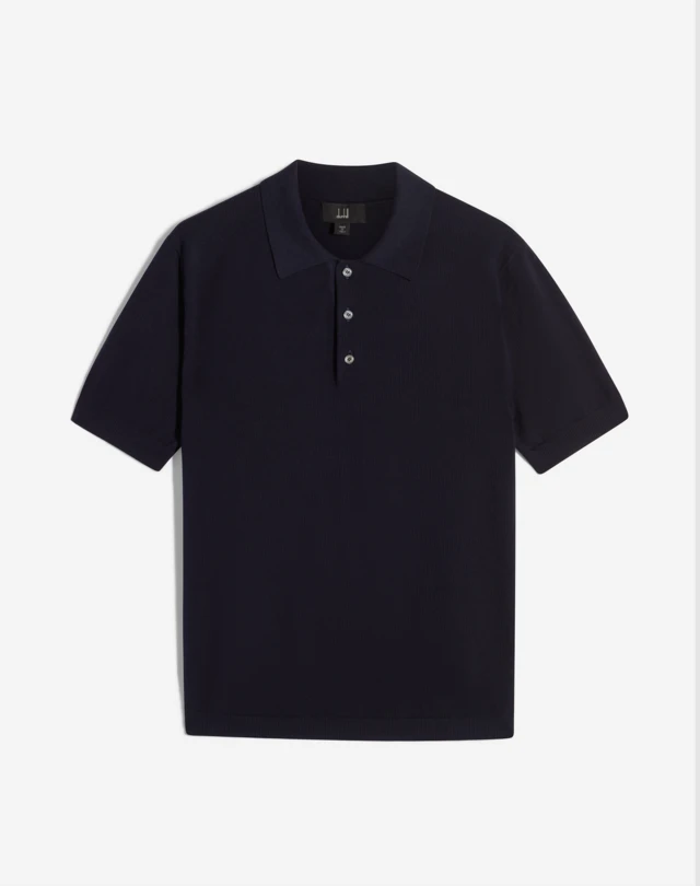 DUNHILL Textured Cotton Short Sleeve Polo KNITTED POLOS Man f