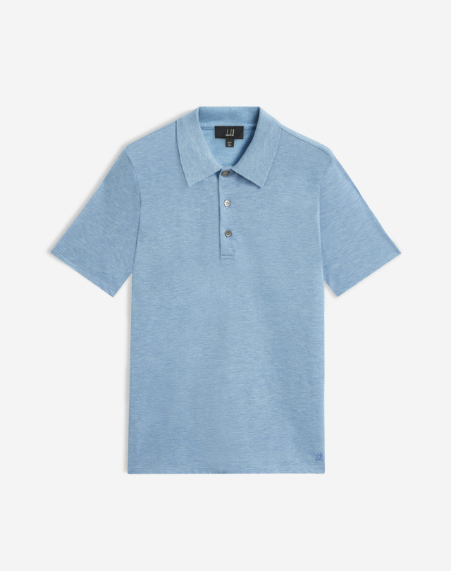 DUNHILL Cotton Cashmere Pique Short Sleeve Polo POLOS Man f