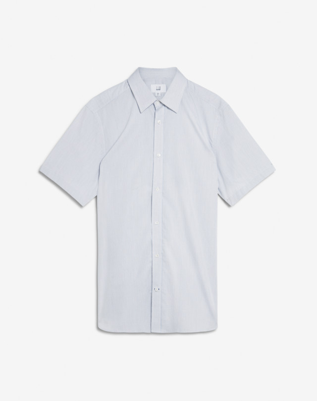DUNHILL Cotton Micro Check Short Sleeve Formal Shirt FORMAL SHIRTS Man f