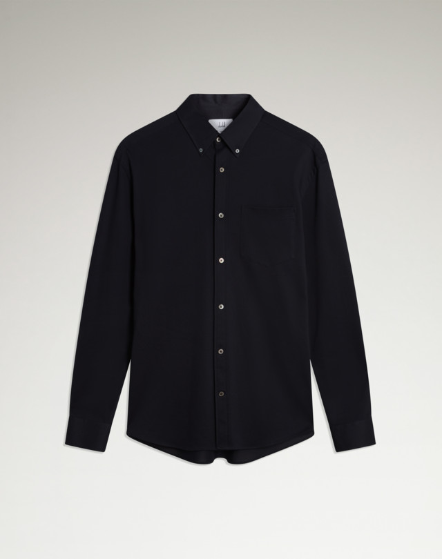 DUNHILL Jersey Pique Long Sleeve Buttondown Shirt LONG SLEEVE CASUAL SHIRTS Man f