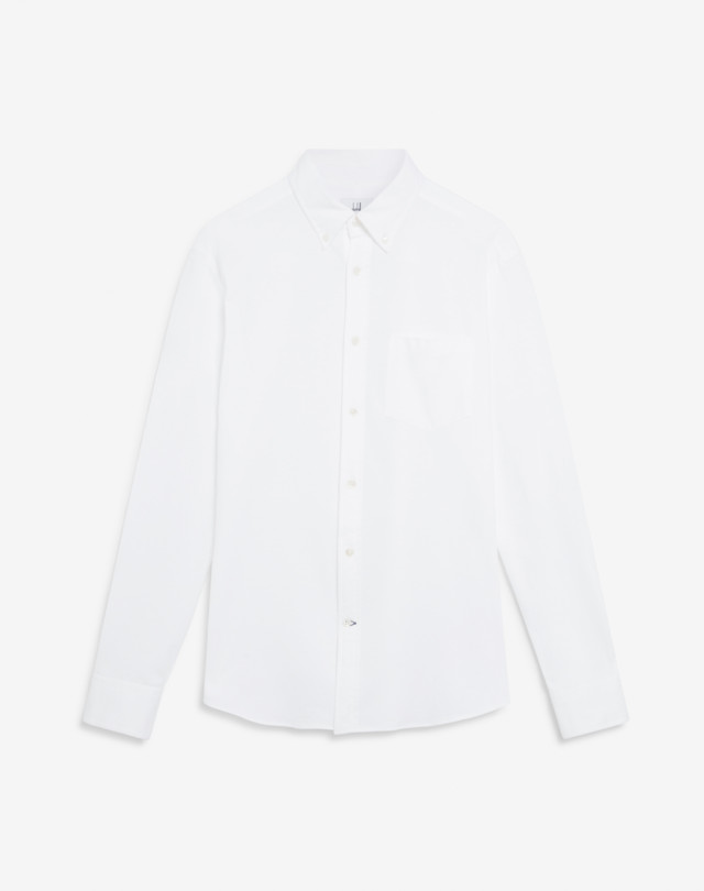 DUNHILL Jersey Pique Long Sleeve Button Down Shirt
 LONG SLEEVE CASUAL SHIRTS Man f