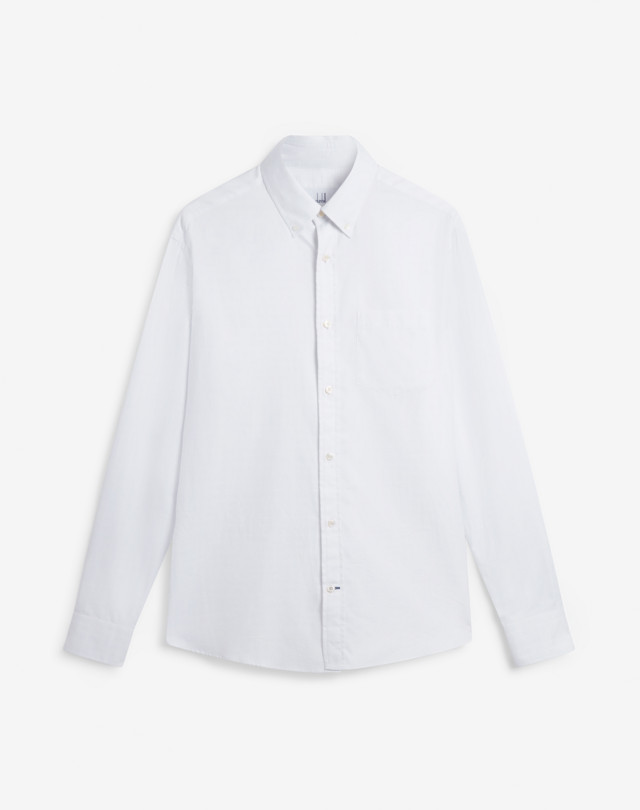 DUNHILL Chemise à manches longues en serge de coton prince-de-galles CHEMISES MANCHES LONGUES Homme f