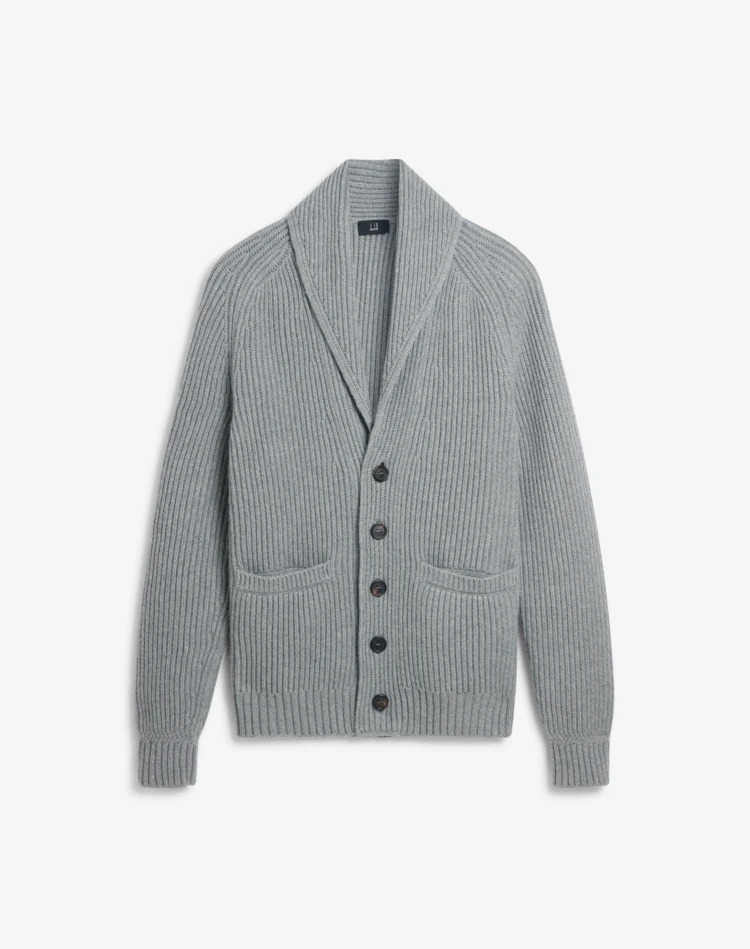 DUNHILL CARDIGANS Man Cotton Cashmere Shawl Collar Cardigan f