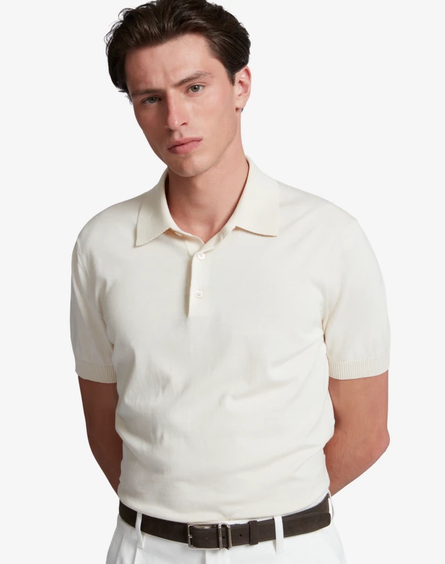 DUNHILL Cotton Silk Short Sleeve Polo POLOS Man f