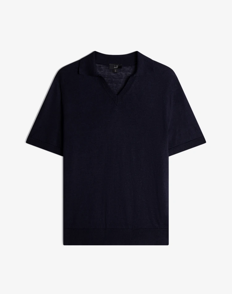 DUNHILL POLOS Homme Polo à manches courtes en lin et en soie f