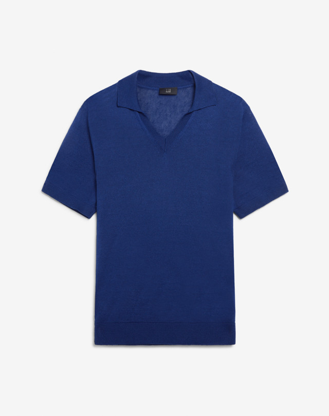 DUNHILL Linen Silk Short Sleeve Polo POLOS Man f