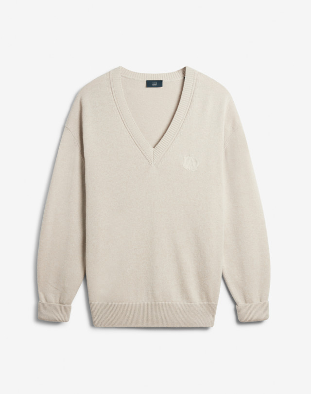 DUNHILL Cotton Cashmere V Neck Jumper JUMPERS Man f