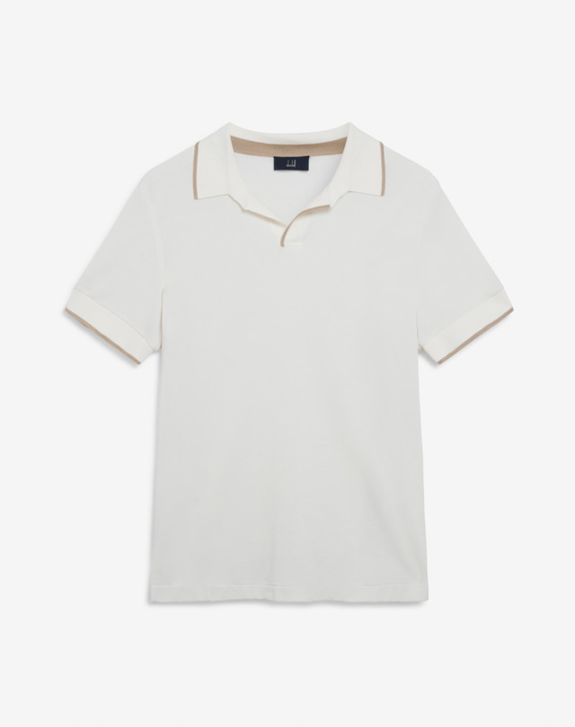 DUNHILL Cotton Silk Pique Short Sleeve Polo POLOS Man f