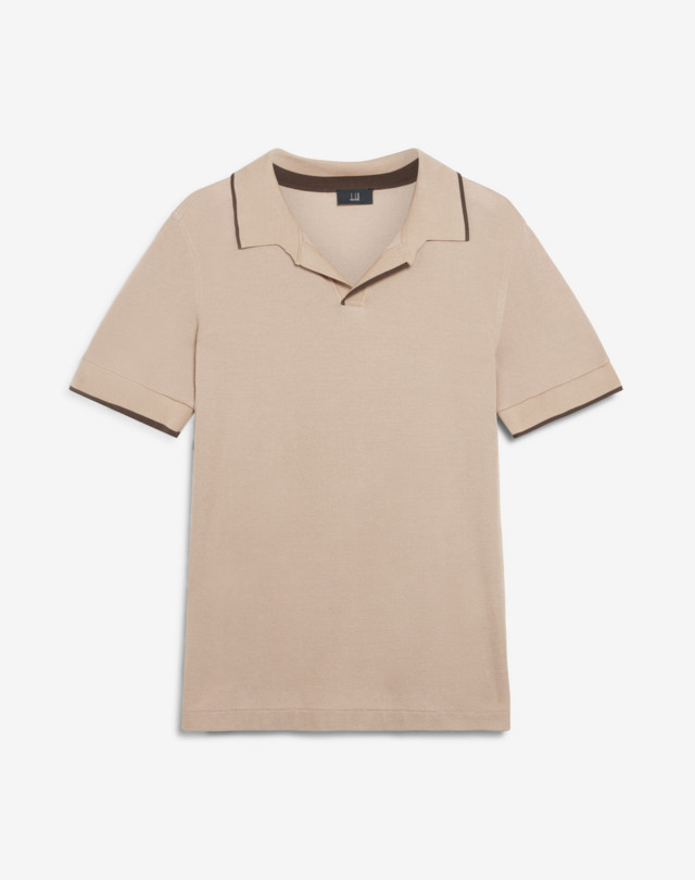 DUNHILL Cotton Silk Pique Short Sleeve Polo POLOS Man f