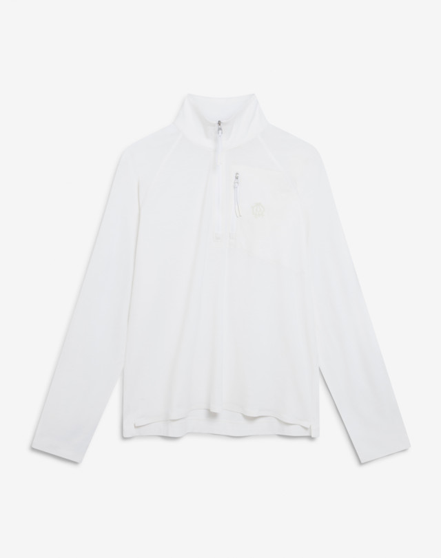 DUNHILL Athluxury Wool 1/4 Zip Long Sleeve T-Shirt T-SHIRTS Man f