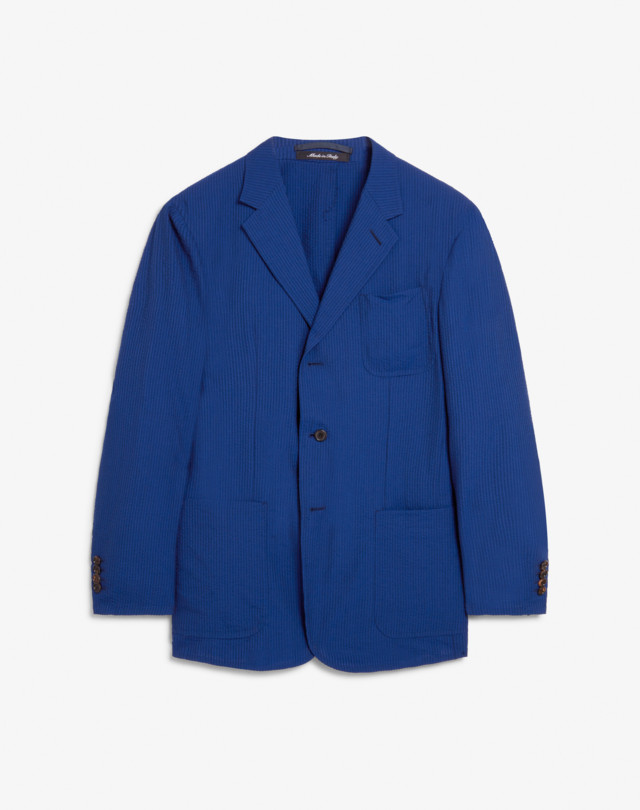 DUNHILL Chaqueta Cavendish seersucker de lana y seda BLAZER Hombre f