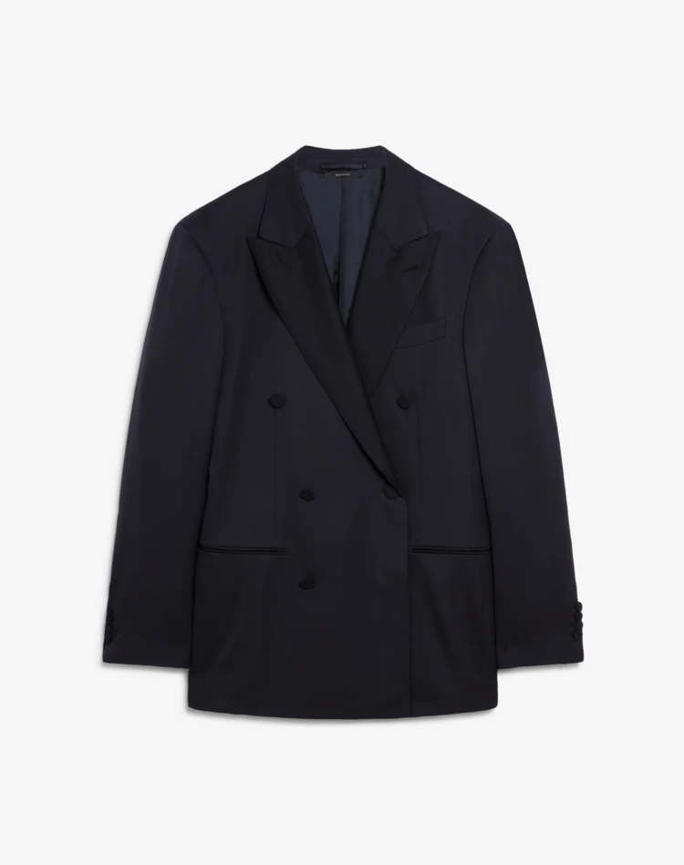 DUNHILL BLAZERS Man Bourdon Wool Cashmere Double Breasted Evening Jacket f
