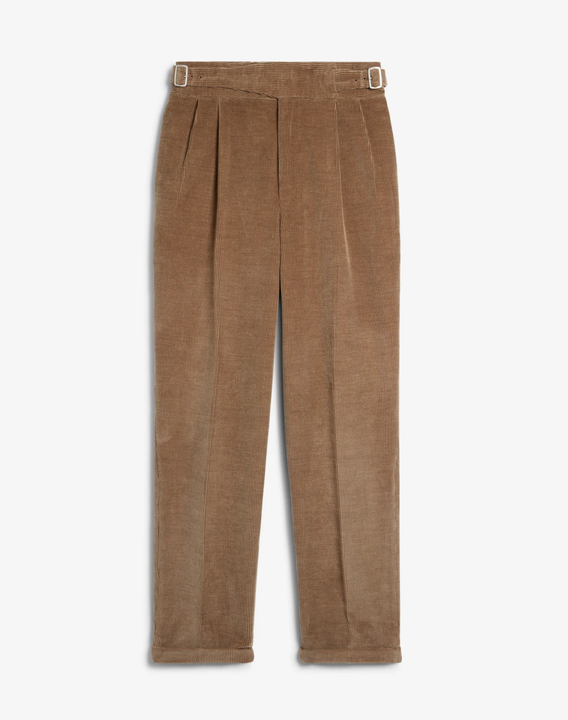 Men s Camel Cotton Cashmere Corduroy Double Pleated Gurkha Trousers dunhill UK