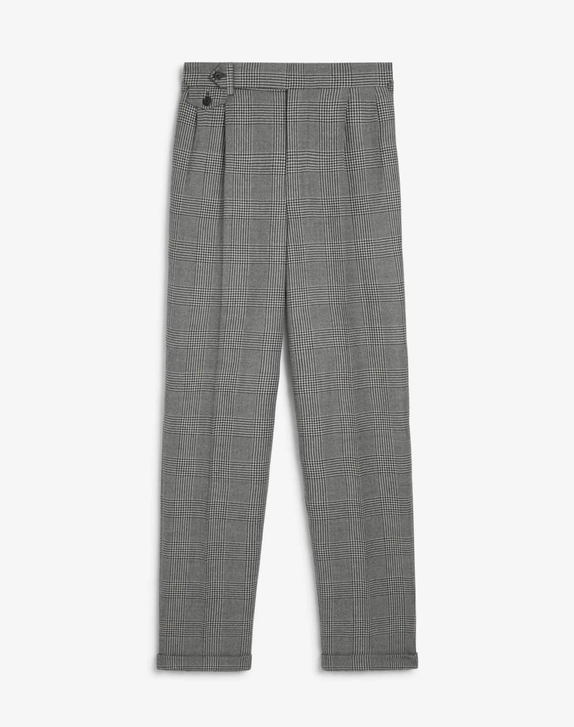 OLD dunhill Italy製? 2tuck Wool Slacks Vintage Dunhill Trousers Size 40 US 36 Gray Silver Pinstripe