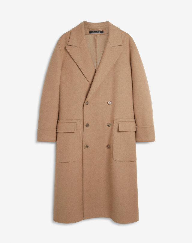 DUNHILL Cappotto polo double face doppiopetto in cammello con imbottitura CAPPOTTI Uomo f