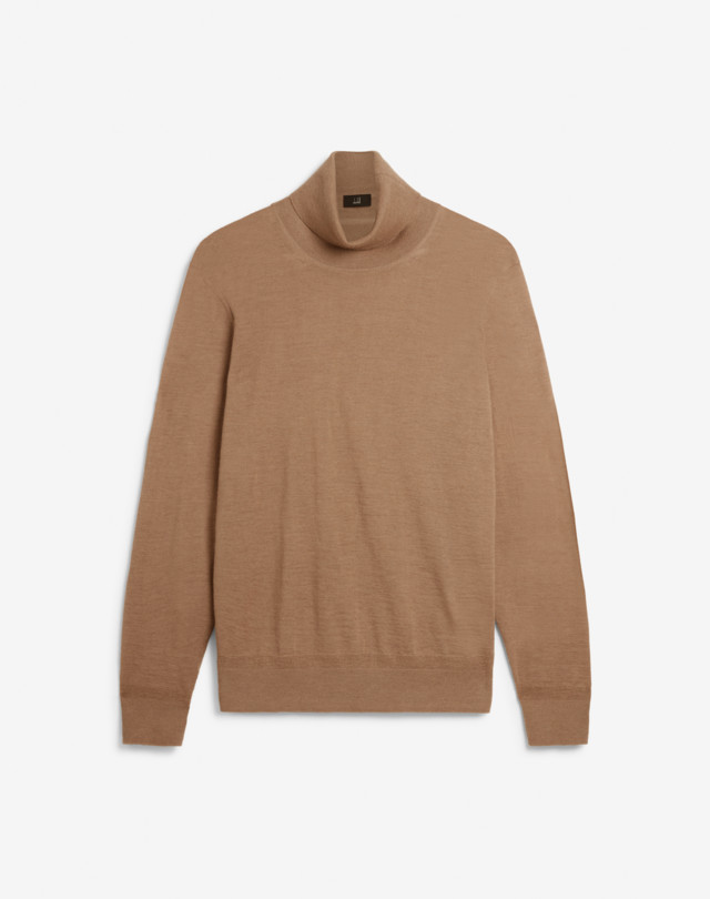 DUNHILL Superfine Camel Roll Neck Jumper JUMPERS Man f