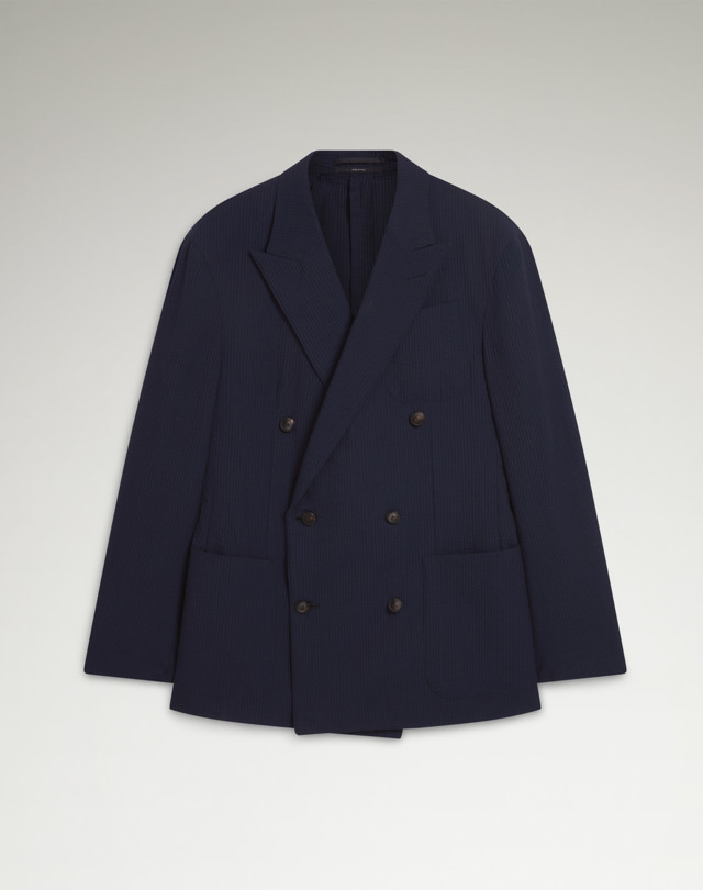 DUNHILL Wool Silk Seersucker Cavendish Sports Coat BLAZERS Man f