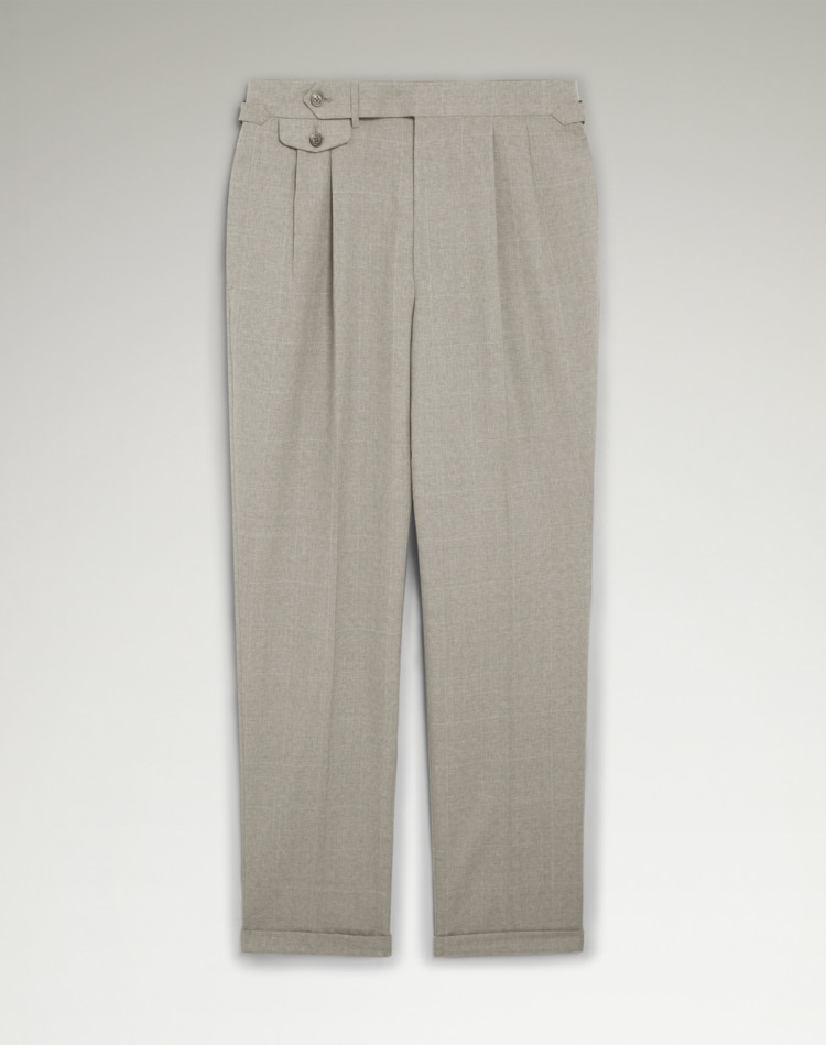 DUNHILL FORMAL TROUSERS Man Tropical Wool and Cashmere Double Pleated Trousers f