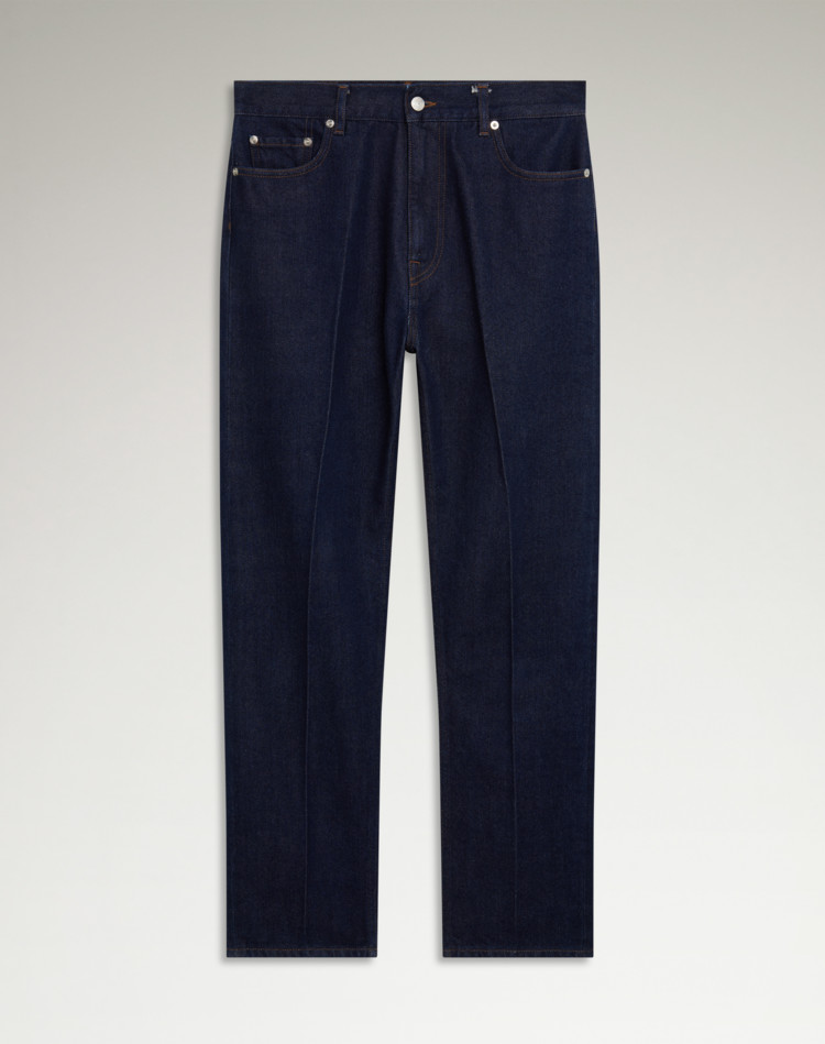 DUNHILL JEANS Man Cotton Silk Straight Leg 5 Pocket Jeans f