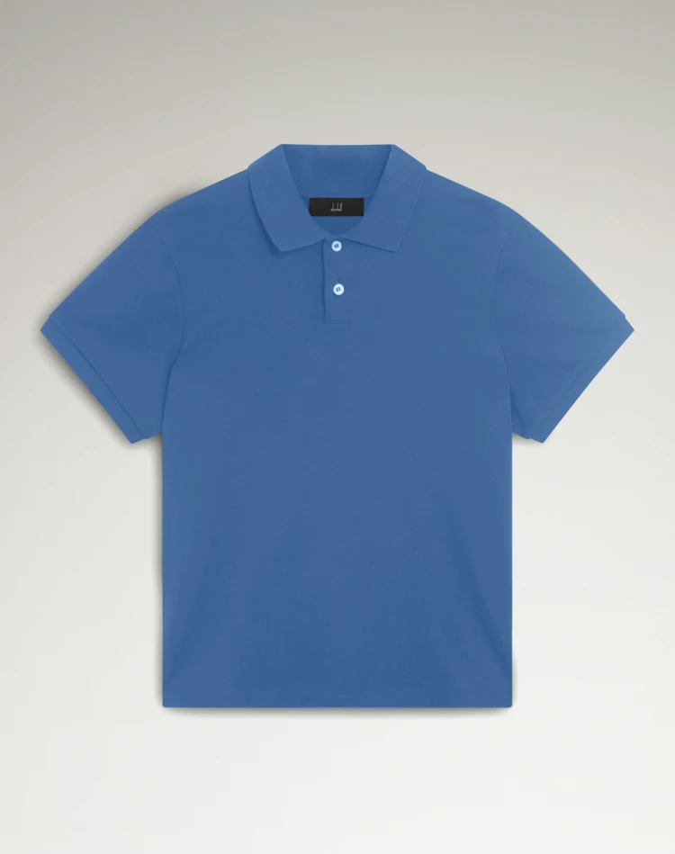 DUNHILL POLOS Man Cotton Silk Pique Short Sleeve Polo f