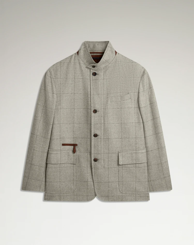 DUNHILL BLAZERS Man Wool Silk Herringbone With Windowpane Check Bourdon Jacket f
