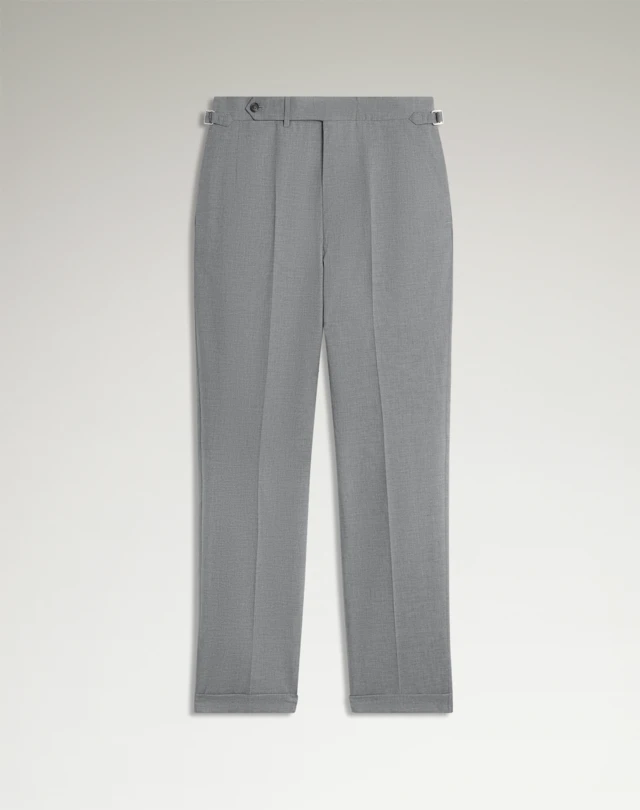 DUNHILL Cotton Silk Flat Front Trousers FORMAL TROUSERS Man f