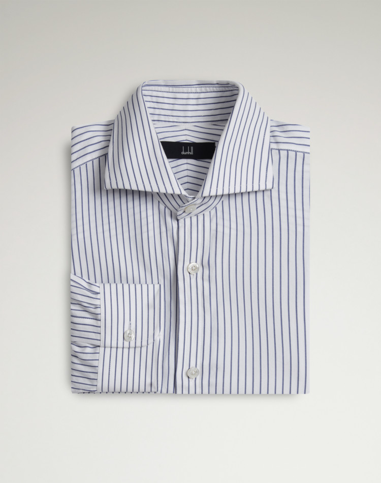 DUNHILL FORMAL SHIRTS Man Cotton Stripe Long Sleeve Spread Collar Shirt f