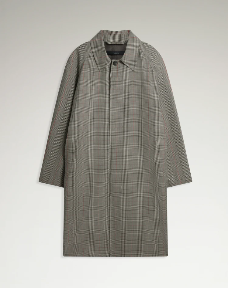 DUNHILL CAR COATS Man Cotton Silk Prince of Wales Check Car Coat f