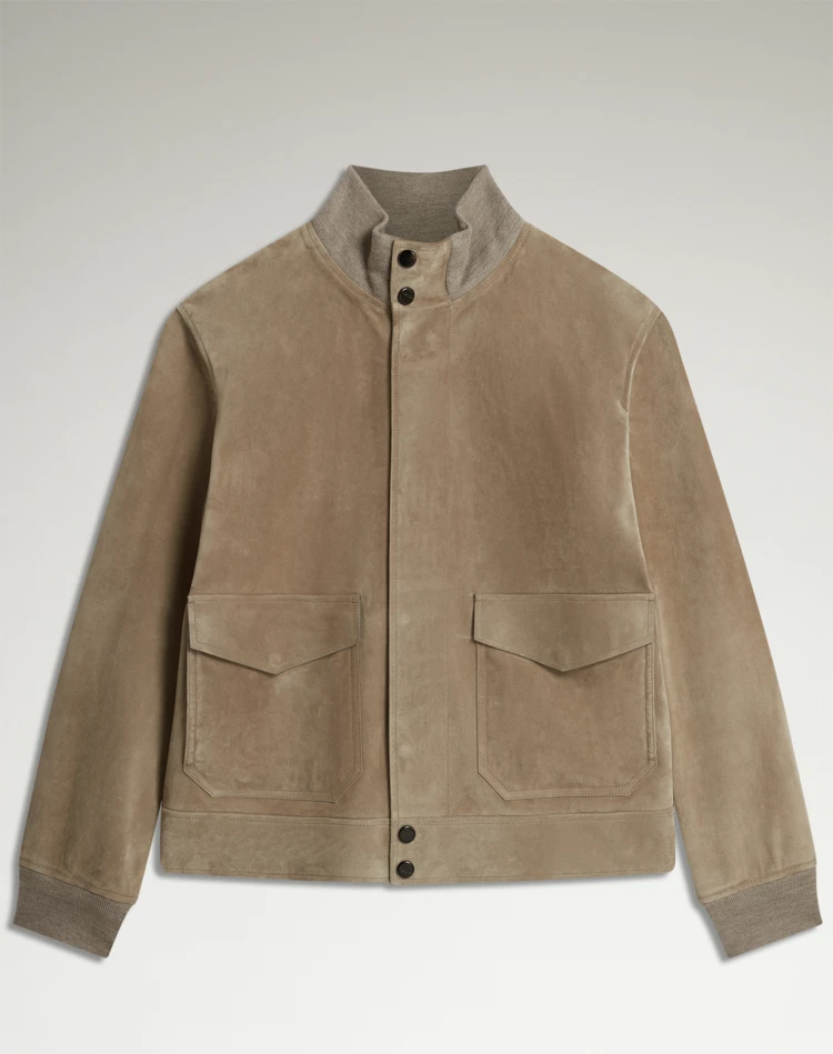 DUNHILL LEATHER JACKETS Man Suede Harrington f