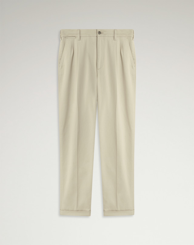 DUNHILL Stretch Cotton Twill Double Pleat Chinos CHINOS Man f