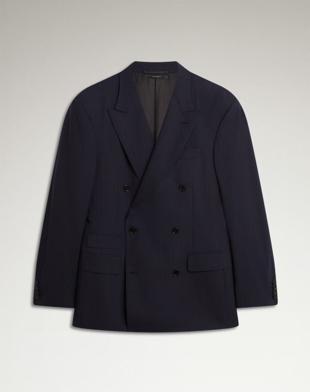 DUNHILL Wool Super 170's Chalkstripe Bourdon Double Breasted Jacket BLAZERS Man f