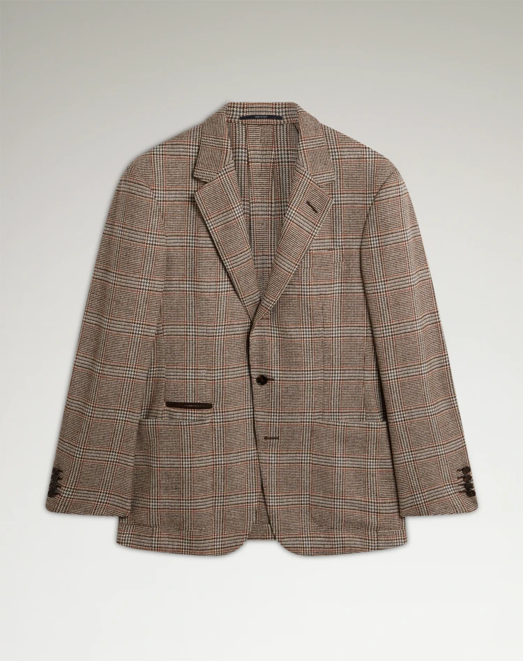 DUNHILL BLAZER Herren Bourdon-Sportmantel aus Wolle und Kaschmir mit Glencheck-Karomuster f