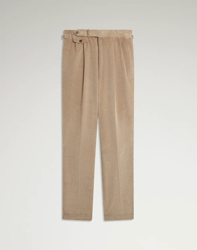 DUNHILL Cordhose aus Baumwolle und Kaschmir mit doppelter Bundfalte FORMELLE HOSE Herren f