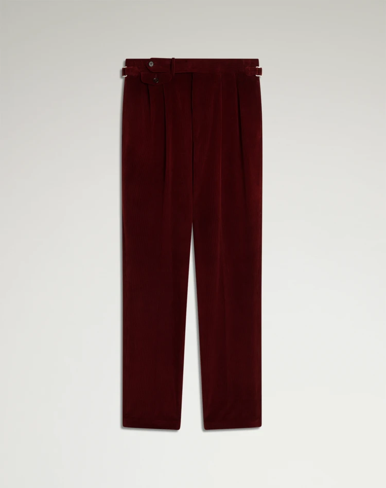 DUNHILL フォーマルパンツ メンズ コットンカシミア コーデュロイ ダブルプリーツ トラウザーズ f