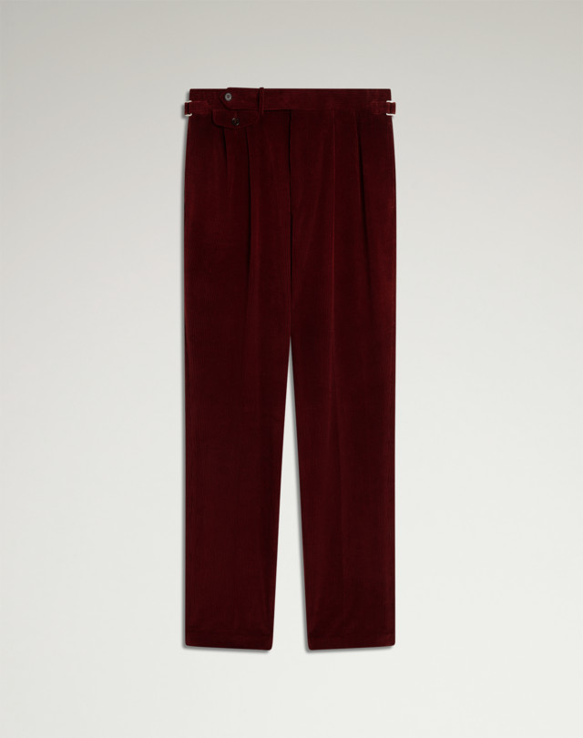 DUNHILL Cotton Cashmere Corduroy Double Pleated Trouser FORMAL TROUSERS Man f