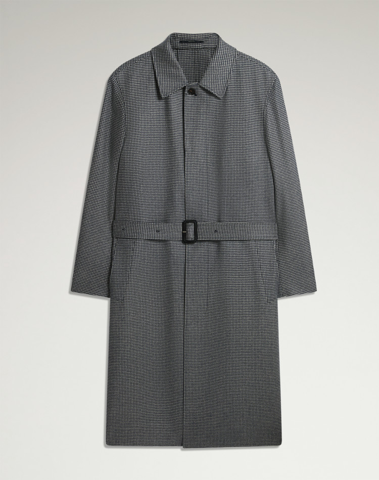 DUNHILL TOP COATS Man Cashmere Houndstooth Check Balmacaan f