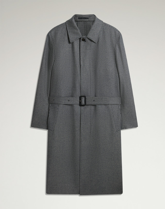 DUNHILL Cashmere Houndstooth Check Balmacaan TOP COATS Man f