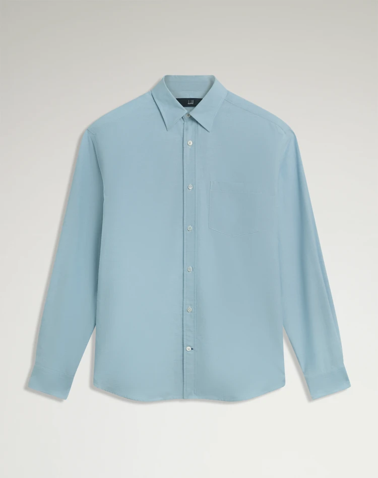 DUNHILL LONG SLEEVE CASUAL SHIRTS Man Cotton Cashmere Oxford Long Sleeve Point Collar Shirt f