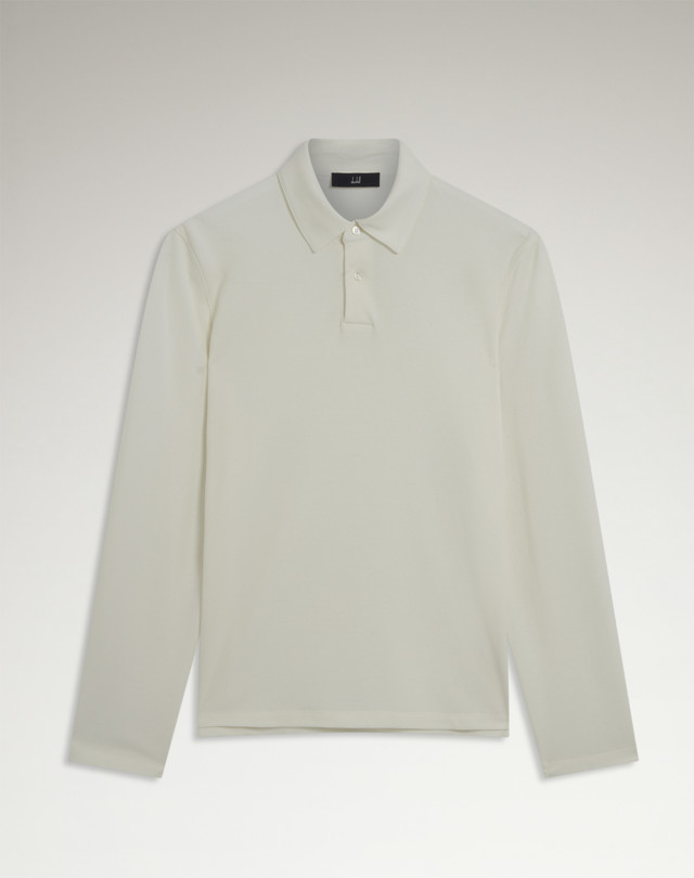 DUNHILL Cotton Silk Pique Long Sleeve Polo POLOS Man f
