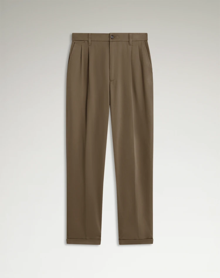 DUNHILL CHINOS Homme Pantalon chino à pli double en serge de coton stretch f